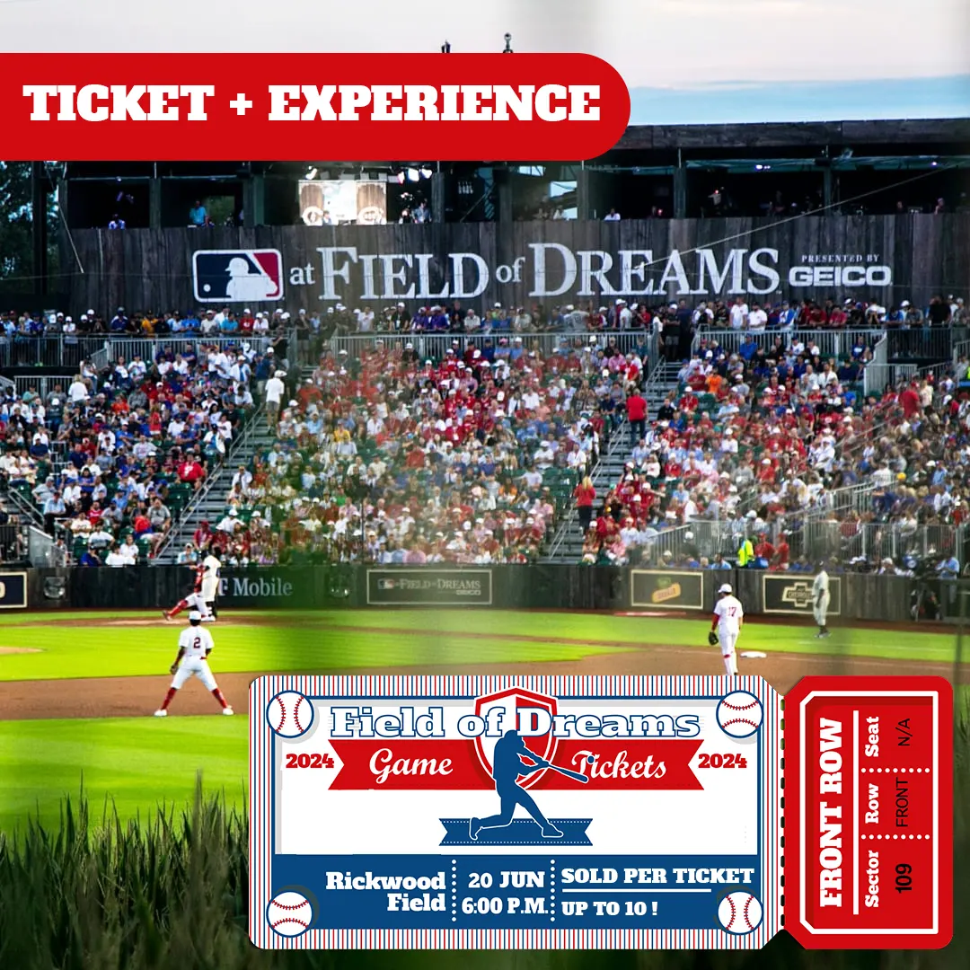 Book hotel + amenities package for the greatest Field of Dreams Game Tickets experience - book your VIP Field of Dreams Package now